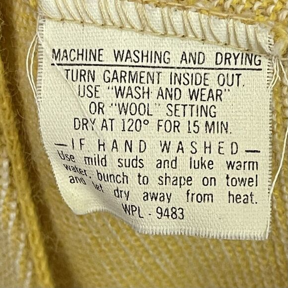 Vintage Arnold Palmer Robert Bruce Mens L Cardigan Sweater 70s Cream Made USA - Picture 11 of 12